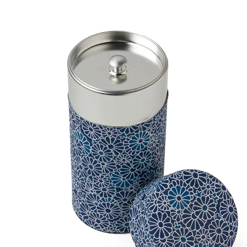 Tea Caddy Blue Mums Tea Canister, 175g