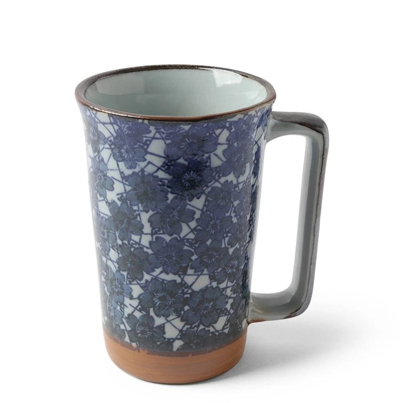 Tall Mug Blue Flowers 12 oz.