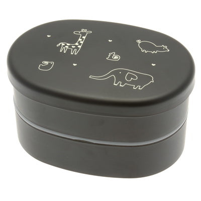 Bento Box,  Matte Black Night Zoo